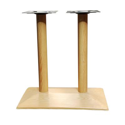 China Easy Installation Wood Grain Table Base Restaurant Coffee Shop Cast Iron Table Legs Furniture Gold Table Base Stand for sale