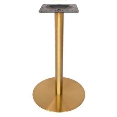 China Easy Installation Gold Round Table Legs Stainless Steel Metal Table Base Restaurant Coffee Dining Tulip Table Base for sale