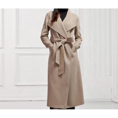 China New Design Sustainable Factory Ladies Long Solid Coat Made In China for sale