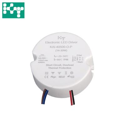 China Wholesale Constant Current PF0.9 27-40V 20W 500mA Flickerless LED Driver D65*25mm for sale