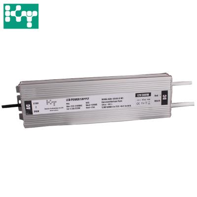 China LED Power Supply 300W 12V 25A IP66 PF0.6 Constant Voltage LED Driver 321*80*33mm for sale