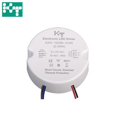 China SAA TUV CE Standard Waterproof LED Power Supply Constant Voltage IP66 24V 2.5A 30W LED Driver D65*25mm for sale