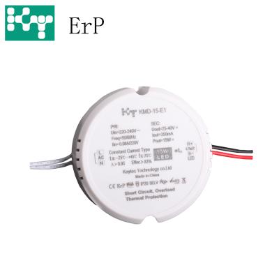 China LED Power Supply Constant Current IP20 DC25-40V 350mA 15W LED Driver D75*25mm for sale