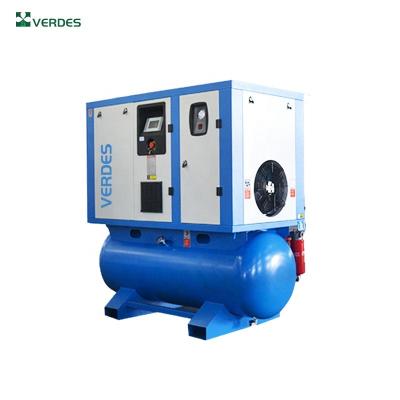 China OIL-LESS 7.5kw 10hp screw air compressor with dryer, air tank, high efficiency high quality air compressor for sale