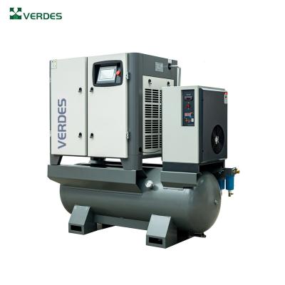 China Professional OIL-LESS Verdes screw 60 gallon 11kw 10hp air compressor with cheap price for sale