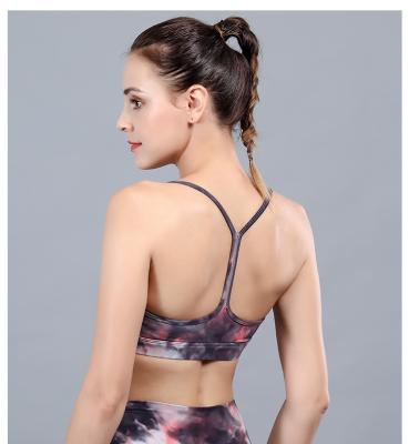 China Breathable Lulu Line up sports underwear tie dyed matte nude sports bra backless yoga bra for sale