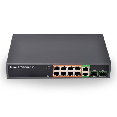 China POE 8+2+2SFP all uncombined gigabit 48V poe switch 150W TP/SFP SDAPO factory PSE1008GSR IEEE802 3af/at for sale