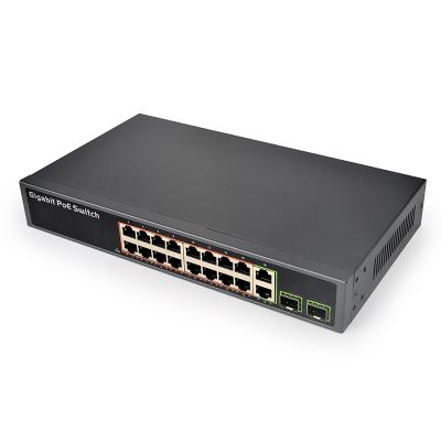 China POE 16+2+2sfp All Gigabit 48v POE Switch Power 250W SDAPO PSE3216S Factory Uncombined OEM ODM AC100-240V for sale