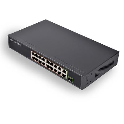 China Cheap POE Switch 100M Port Smart Ethernet Switch 16 POE Power For IP Camera SDAPO PSE1816GSR V2.0 for sale