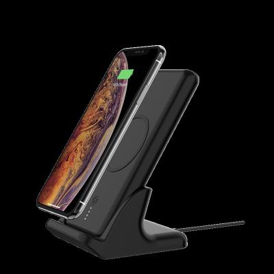 China 2019 Newest 10000 mAh Portable Desktop Wireless Power Bank With Phone Holder for sale