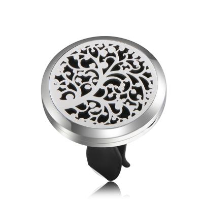 China FASHIONABLE 316L Stainless Steel Flower Pattern Essential Oil Aromatherapy Car Diffuser Pendant for sale