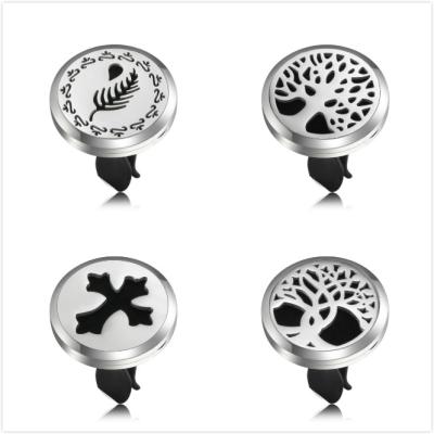 China 316L Stainless Steel Car Air Vent Freshener Essential Oil Diffuser Pendant Clip for sale