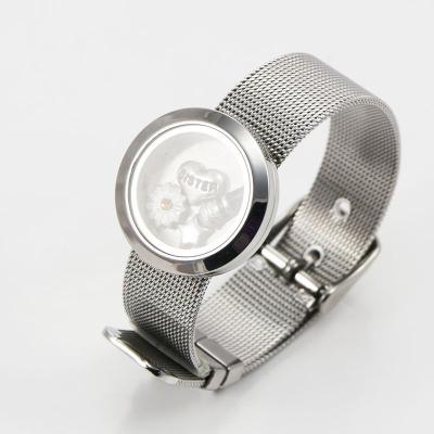 China Stainless Steel In Stock Glass Memory Floating Pendant Bracelet Watch Band Charm Pendant Bracelets for sale