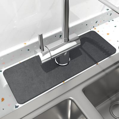 China Absorbs Water Quickly Quick-Drying Absorbent Wash Basin Kitchen Sink Faucet Mat Diatom Mud Rust-proof Mat for sale