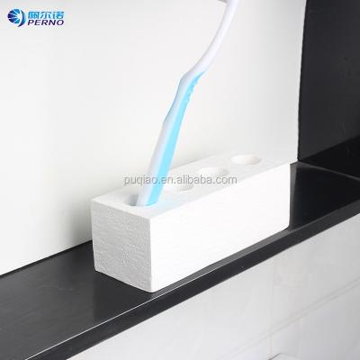 China Sustainable Whole Family Use Antimicrobial Water Absorbing Multiple Toothbrush Holder Diatomite Toothbrush Holder for sale