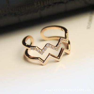 China Simple Personality Crystal European And American Jewelry Fashionable Tasty Ladies Rings Nickel Free Ring for sale