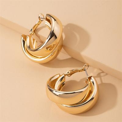 China Large exaggerated personality around the cold wind cross female fashionable earrings simple wild earrings for sale