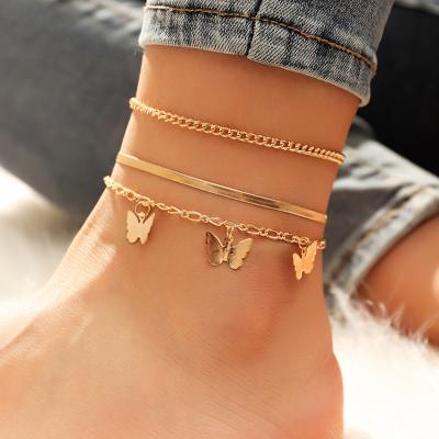 China Wholesale FASHIONABLE Alloy Simple Wild Butterfly Chain Snake Jewelry Anklet Pendant Accessories for sale