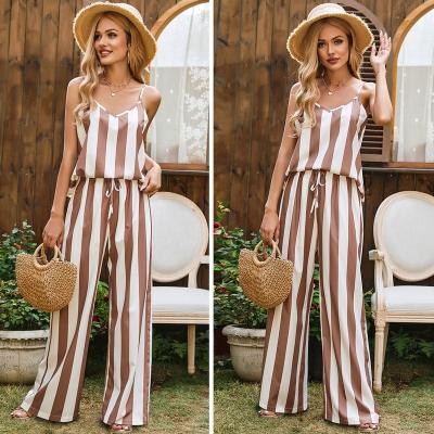 China Newest Design Spaghetti-Strap Women's V-neck Dropshipping Anti-pilling Sets Women's Two-Piece Sets Women's Clothing Sets for sale