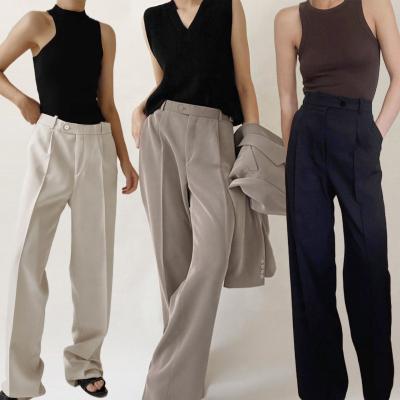 China Wholesale Anti-Wrinkle Office Outdoor Casual Tuxedo Formal Pants For Women Leg Women's Trousers Straight & pants for sale