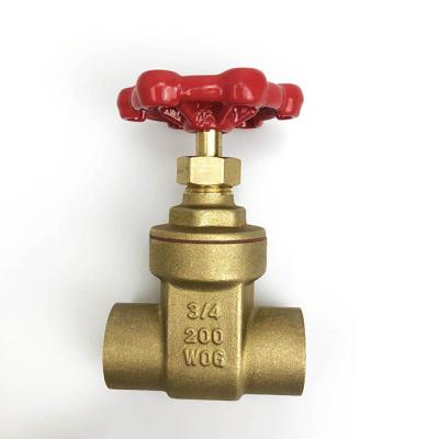 China General Professional Long Stem Manufacturer Brass Gate Valve Soldable 200 METEC Price for sale