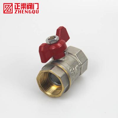 China General Brass 1 Inch F X F Ball Valves Pipefittings Butterfly Handle Water&gas Parts for sale