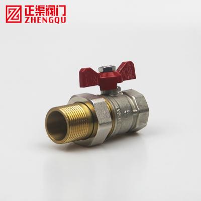 China ZHENGQU General Valve O Ring Seal Water Flow Meter Brass Ball Valve Port For Water,Oil,Gas for sale