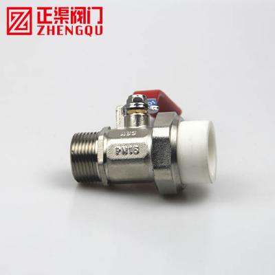 China Overhead 1/2-2inch PPR Connect Brass Ball Valve With Long Handle for sale