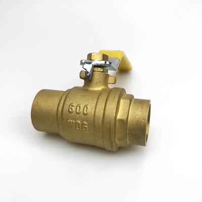 China General Soldable 600 Brass Ball Valve METECH With Brass Color for sale