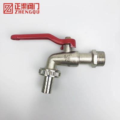 China 1/2 Inch General Brass Spout Brass Ball Bibicock With Long Red Handle for sale