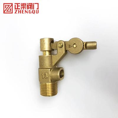 China General Float Valve DN15 DN20 DN25 Float Valve With Right Angle Elbows Brass Body for sale