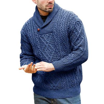 China New Style Breathable Winter Fashion Men High Neck Knitted Solid Color Sweater for sale