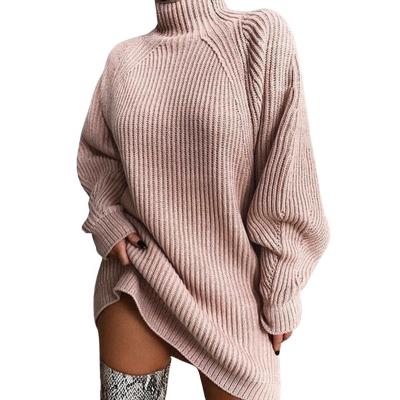 China Winter Fashion Breathable Ladies Warm And Soft Knitted High Neck Long Sleeve Sweater for sale