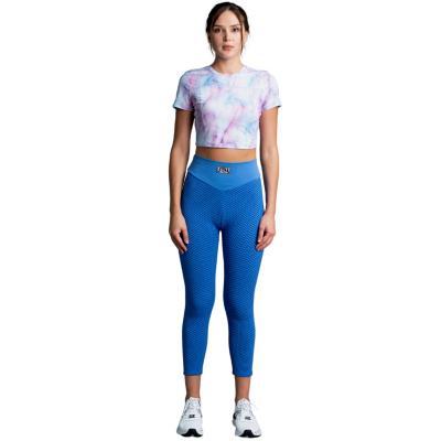 China Breathable Yoga Clothes Tie Dye Gym Fitness Set-Women's Yoga Wear Set-Workout Tops And High Waist Gaiters-Sportswear for sale