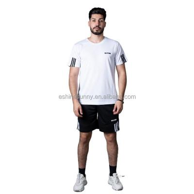 China QUICK DRY T-Shirt and Men's Shorts Set in White for sale