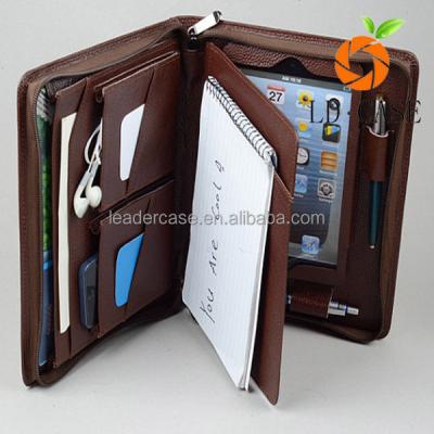 China Newest Wholesale Price Waterproof Notebook In Leather Flip Wallet Zipper Case For Ipad mini for sale