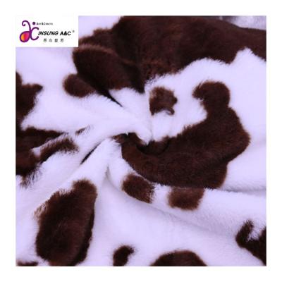 China Newest Style Anti-Static Polyester Soft Knitted 100% Rabbit Fur With A Cow Print For Winter for sale