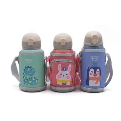 China PORTABLE GC Factory Sale Customized Logo Stainless Steel Vacuum Insulated Kids Straw Water Bottle Thermo Cup for sale