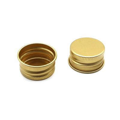 China Non-Refillable Gold Color Aluminum Cap Metal Aluminum Lid 26mm for sale