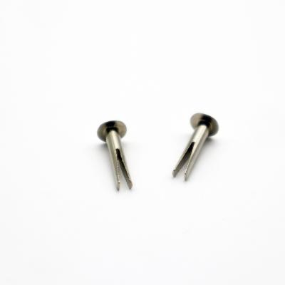 China Architectural Split Rivet Round Steel Bifurcated Slim Head Nickel Plated for sale