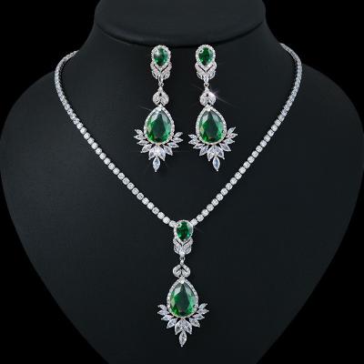 China CLASSIC hot sale retro party accessories wedding high quality earrings set necklace rhinestone jewelry set for sale