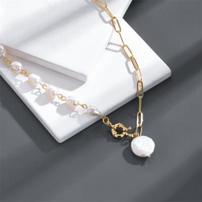 China The Other New Design Pearl Necklace Lovely Small Freshwater Pearl Necklace Clavicle Chain Sweater Necklace for sale