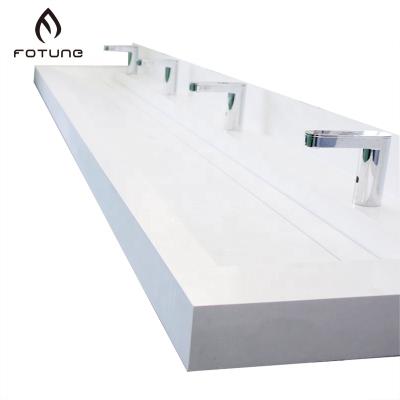 China Mop Down Wash Basin Washroom Vanity Countertops Solid Material Outdoor Public Sink For Shopping Mall for sale