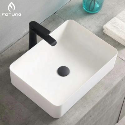 China Corians Outdoor Solid Sink Countertop Acrylic Bathroom Sink Ceramic Foot Sink for sale