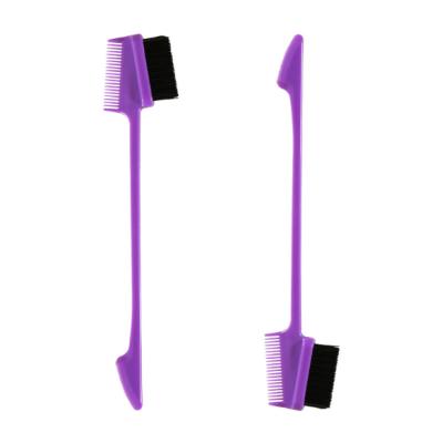 China Custom Beauty Plastic Double Lip Liner Hair Edge Control Plastic Sided Comb and Brush for sale