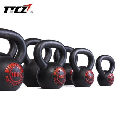 China Bodybuilding premium price fitness equipment cheap powder coated cast iron black kettlebell for sale