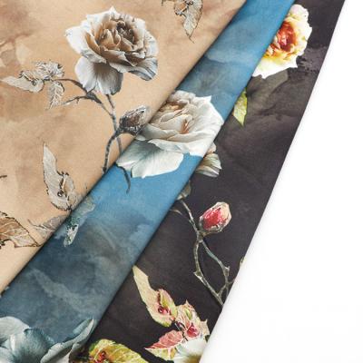 China Baifeng Fusible Fabric Big Floral Design Printed 97 Polyester 3 Spandex Knit Fabric For Pants for sale