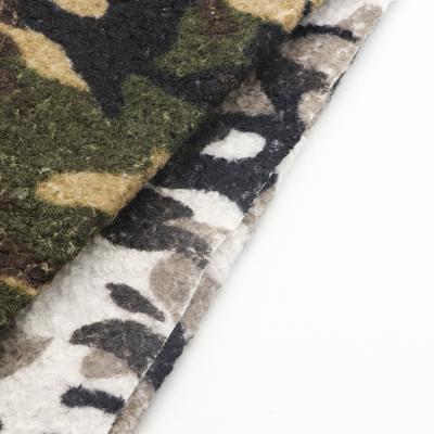 China Memory Winter Jacket Fabric With Camouflage Pattern RTS Winter Thick Polyester Fleece 100% Knitting Fabric for sale