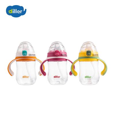 China Tritan 360 degree bpa free silicone plastic cute sippy free baby viable children's milk bottles feeding bottle for sale