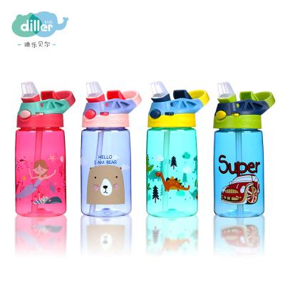 China Sustainable BPA Free Sports Plastic Kids Children Tritan Water Bottle With Straw for sale